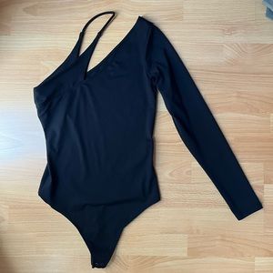 Abercrombie one shoulder black bodysuit